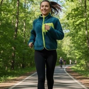 Fleece Jacket with Neon Accents